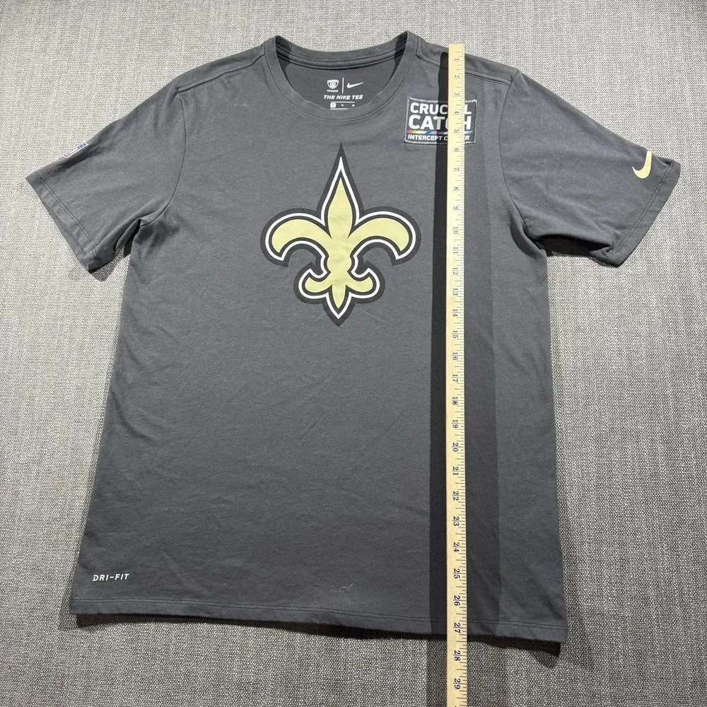 New Orleans‎ Saints Shirt Mens M Gray NFL Football Nike Dri Fit Crucial Catch